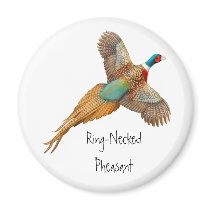 Ring Necked Pheasant Round Magnet
