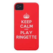 Ringette IPhone 4 Case - "Keep Calm" - Red