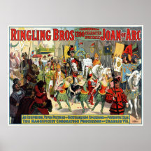 Ringling Bros Joan of Arc Classic Circus 1912 Poster