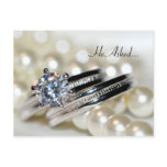 Rings and Pearls Engagement Announcement Postcard