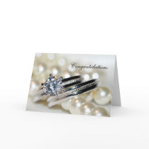 Rings and Pearls Wedding Congratulations Card