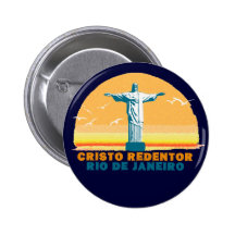 Rio - Corcovado - Jesus Christ the Redeemer Pinback Buttons