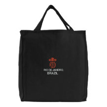 RIO DE JANEIRO, BRAZIL BLACK TOTE EMBROIDERED TOTE BAG