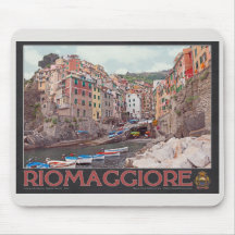 Riomaggiore Harbour - on Black.jpg Mousepads