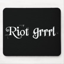 Riot Grrrl Black Mouse Pad