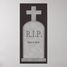 RIP Halloween Barry M. Deep Tombstone Poster
