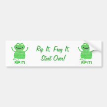 Rip It! Vector Crochet Frog Bumper Stickers