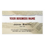 Ripped Book Pages business card