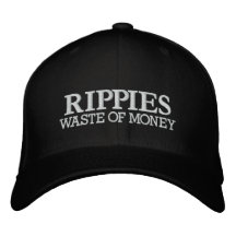 RIPPIES, WASTE OF MONEY EMBROIDERED BASEBALL CAPS