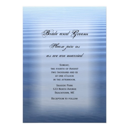 Rippled Water Beach Wedding Invitation