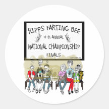 Ripps Farting Bee Round Sticker