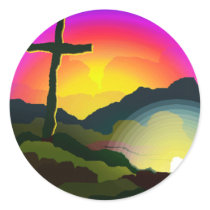 RISEN ROUND STICKERS