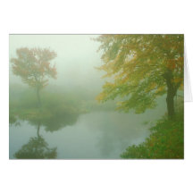River in Autumn Fog Greeting Card