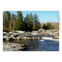 River In Vermont (Blank) Greeting Cards