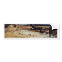 River Landscape With Cattle Herd By John Sell Cotm Bumper Stickers