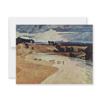 River Landscape With Cattle Herd By John Sell Cotm Custom Invitation