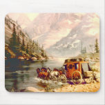 RIVER STAGECOACH CROSSING by SHARON SHARPE Mouse Mats