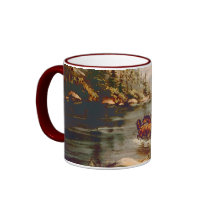RIVER STAGECOACH CROSSING by SHARON SHARPE Coffee Mugs