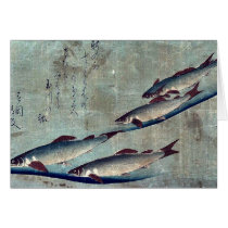River trout (Ayu) by Andō, Hiroshige Ukiyo-e. Cards