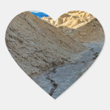 Riverbed view of Zabriskie Point Heart Sticker