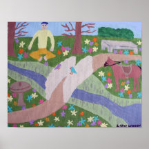 Riverside Meditation (Happy Day) -14x11 Posters