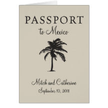 Riviera Maya Mexico Passport Wedding Invitation Greeting Card