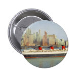 RMS Queen Mary Sailing New York 1950's Pin