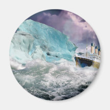RMS Titanic and Iceberg Painting Fridge Magnets