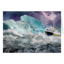 RMS Titanic and Iceberg Painting Greeting Cards