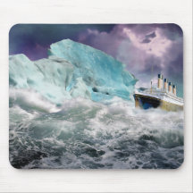 RMS Titanic and Iceberg Painting Mousepads