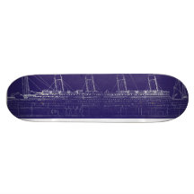 RMS Titanic Original Blueprint, Enhanced for Colou Custom Skateboard
