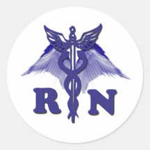 RN Angel Round Sticker