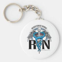 RN Caduceus Blue Keychain