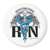 RN Caduceus Blue Fridge Magnet