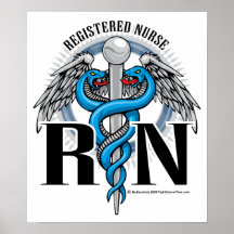 RN Caduceus Blue Posters