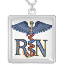RN Caduceus Personalized Necklace