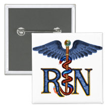 RN Caduceus Pinback Button