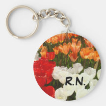 RN keychains Nurses Spring Tulip Flowers