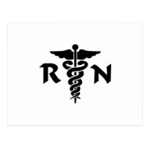 RN Medical Symbol Post Card