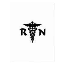 RN Medical Symbol Postcards