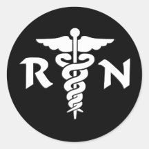 RN Medical Symbol Round Stickers
