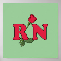 RN Nurse Rose Print
