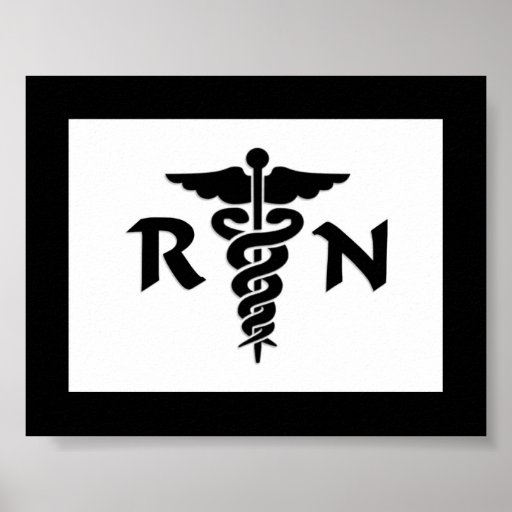 RN Nurses and Medical Symbol Poster