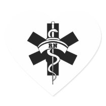 RN Nurses Heart Sticker