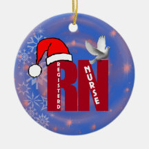 RN REGISTERED NURSE CHRISTMAS ORNAMENT SANTA HAT
