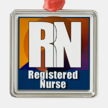 RN REGISTERED NURSE CHRISTMAS ORNAMENT SQUARE