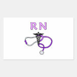 RN Stethoscope Rectangular Stickers