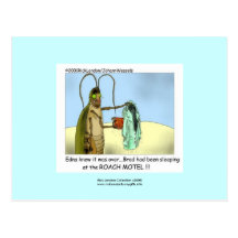 Roach Motel Funny Cartoon Post Card
