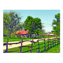 Road and Fence in Dale, TX Post Card