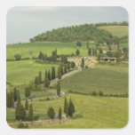 Road from Pienza to Montepulciano, Square Stickers